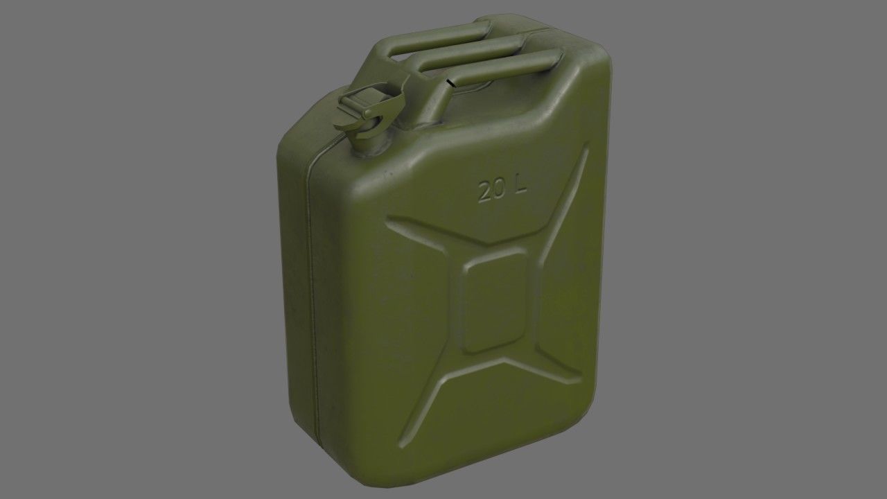 Fuel Can 3A Low-poly 3D model_3