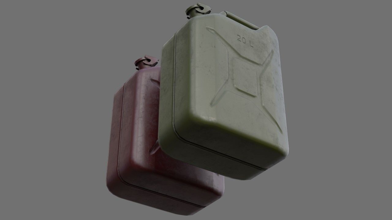 Fuel Can 3A Low-poly 3D model_2