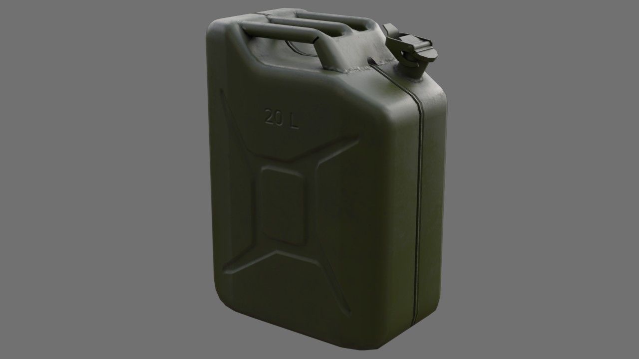 Fuel Can 3A Low-poly 3D model_4