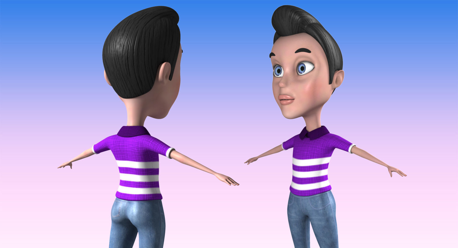 Leo Cartoon Low-poly 3D model_4