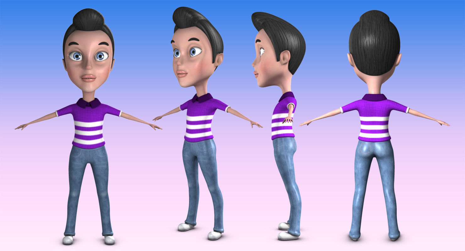 Leo Cartoon Low-poly 3D model_3