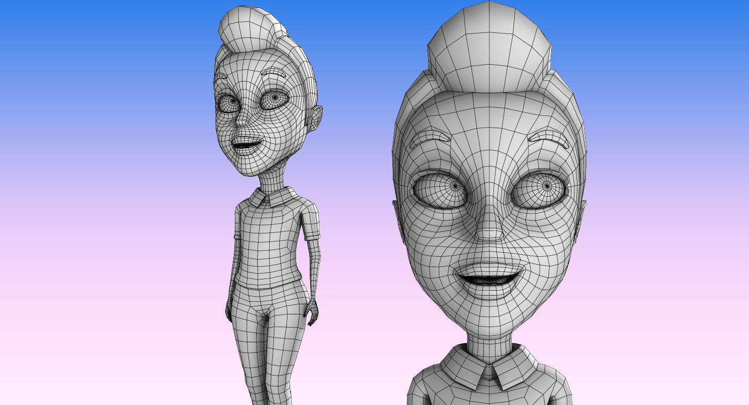 Leo Cartoon Low-poly 3D model_7