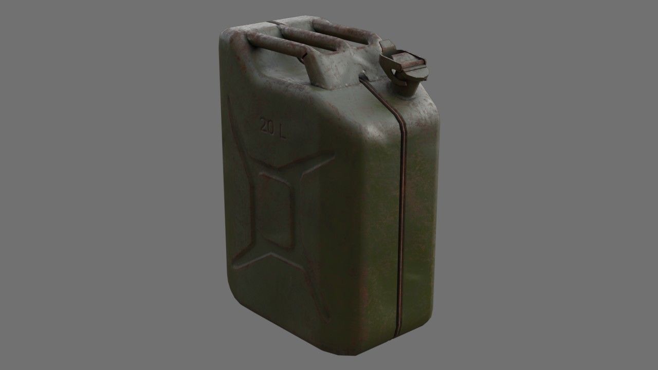 Fuel Can 3C Low-poly 3D model_4