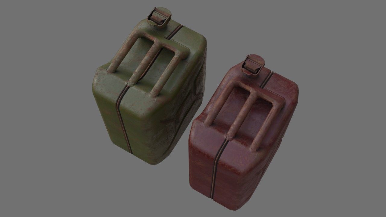 Fuel Can 3C Low-poly 3D model_1