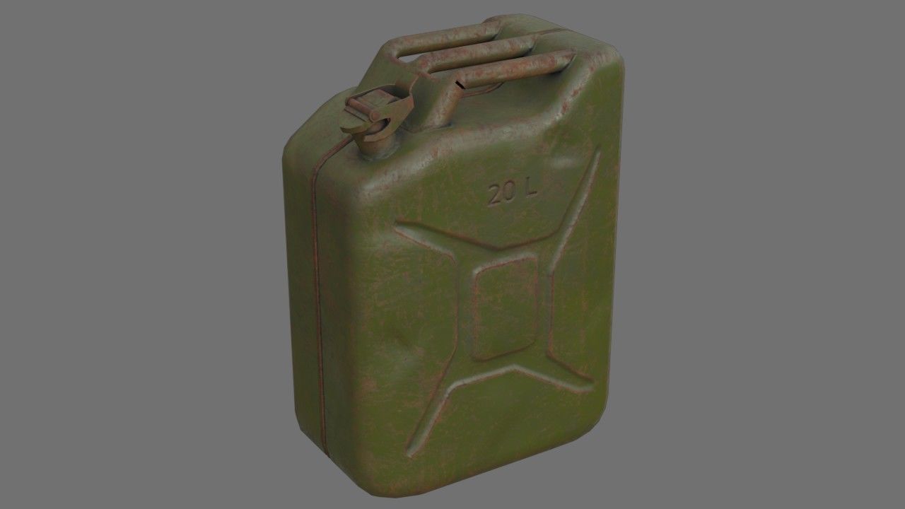Fuel Can 3C Low-poly 3D model_3