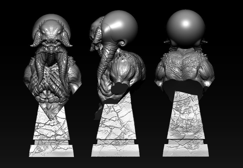 Monster BUST 3D print model_2