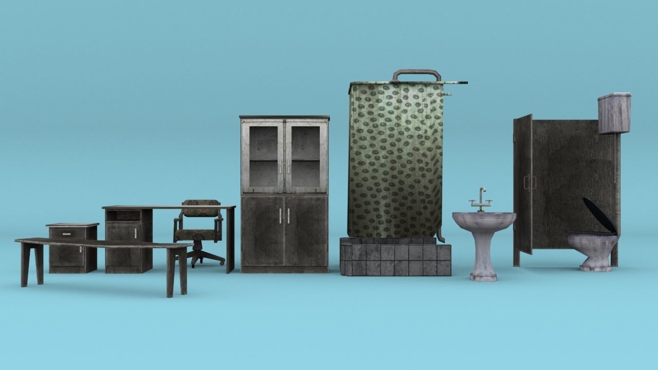 Hospital Asset Pack Low poly Game Ready Low-poly 3D model_1