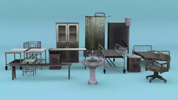 Hospital Asset Pack Low poly Game Ready