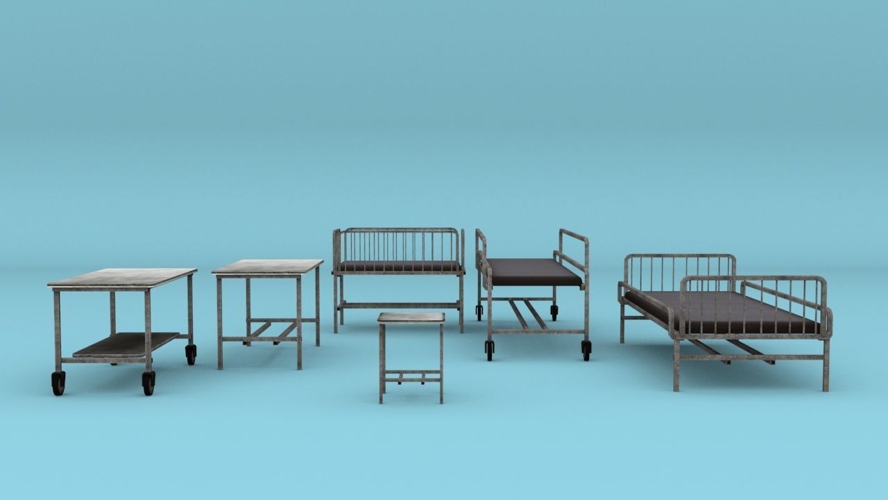Hospital Asset Pack Low poly Game Ready Low-poly 3D model_2