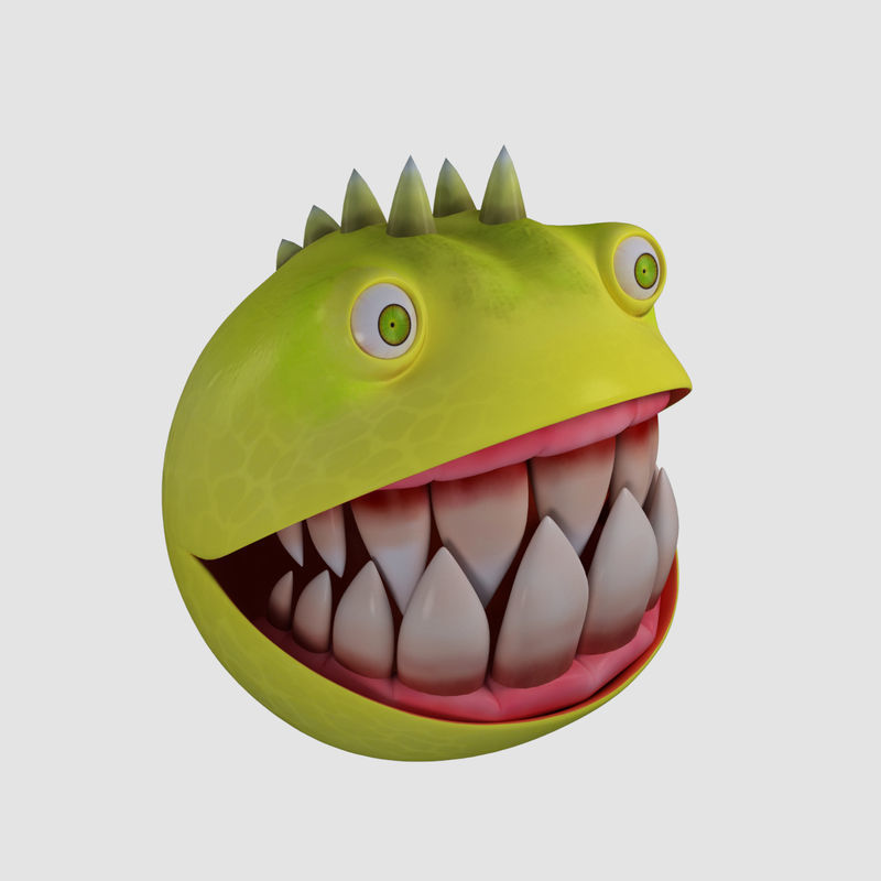 Pacman Rigged Low-poly 3D model_4