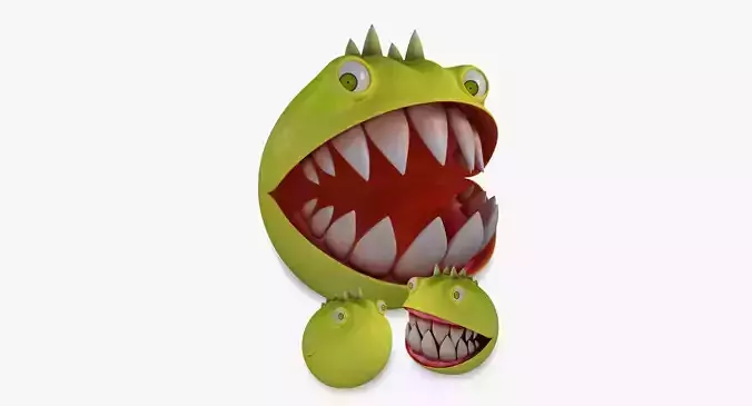 Pacman Rigged Low-poly 3D model