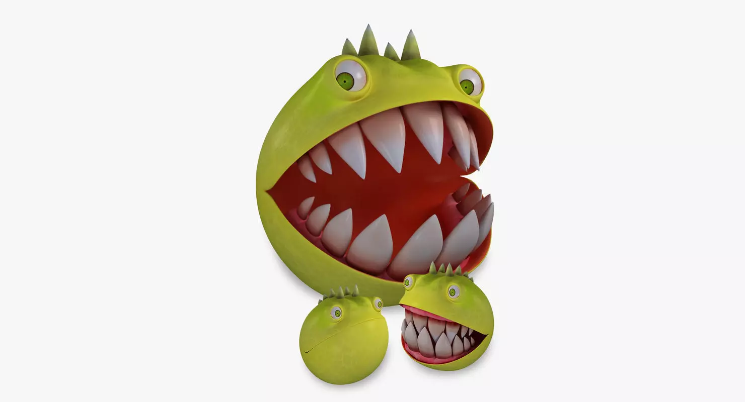 Pacman Rigged Low-poly 3D model_0