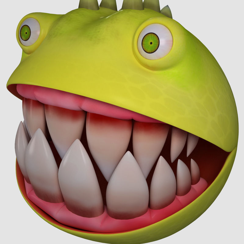 Pacman Rigged Low-poly 3D model_5