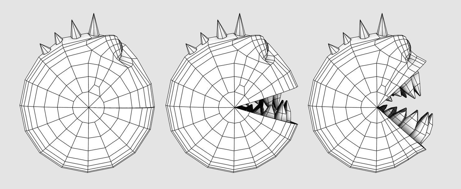 Pacman Rigged Low-poly 3D model_6