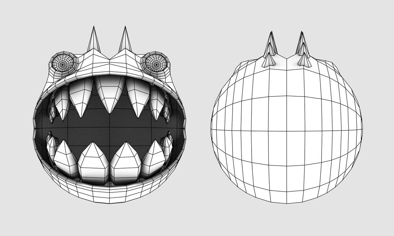 Pacman Rigged Low-poly 3D model_7