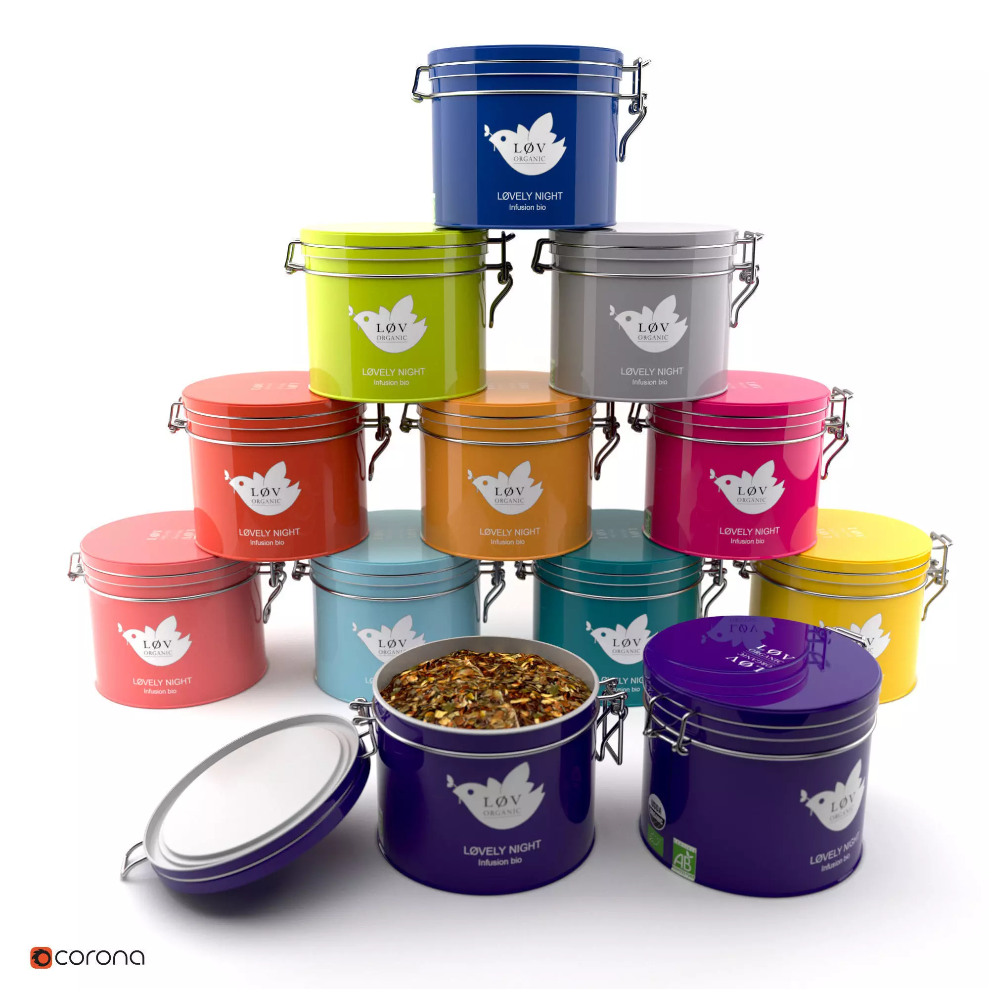 LOV Organic tea KUSMI TEA 3D model_0