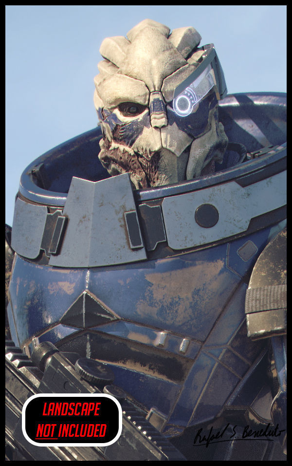 MASS EFFECT - Garrus Vakarian with Black Widow Rifle 3D model_5