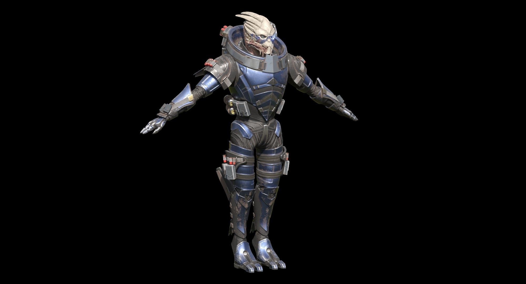 MASS EFFECT - Garrus Vakarian with Black Widow Rifle 3D model_12