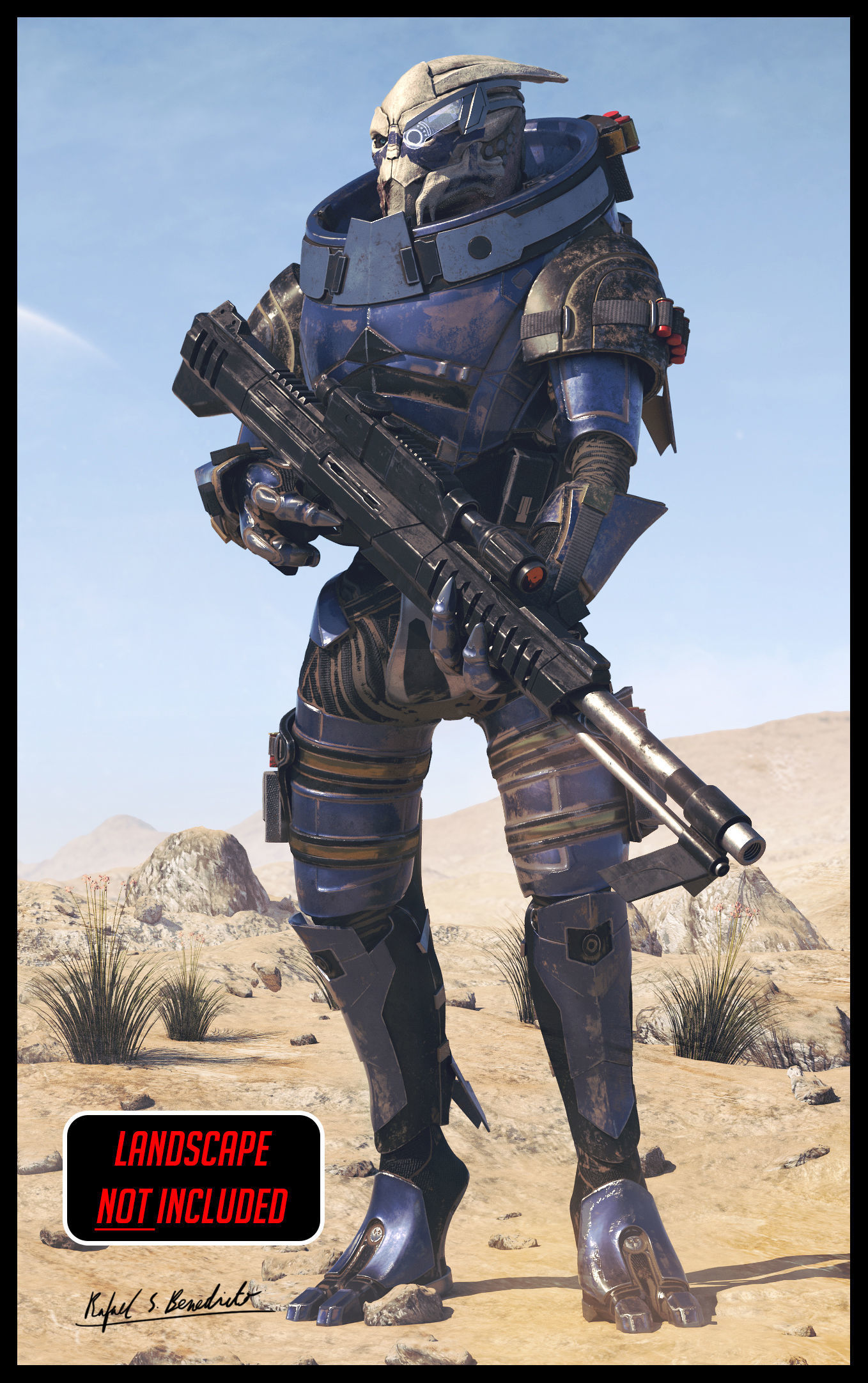 MASS EFFECT - Garrus Vakarian with Black Widow Rifle 3D model_6