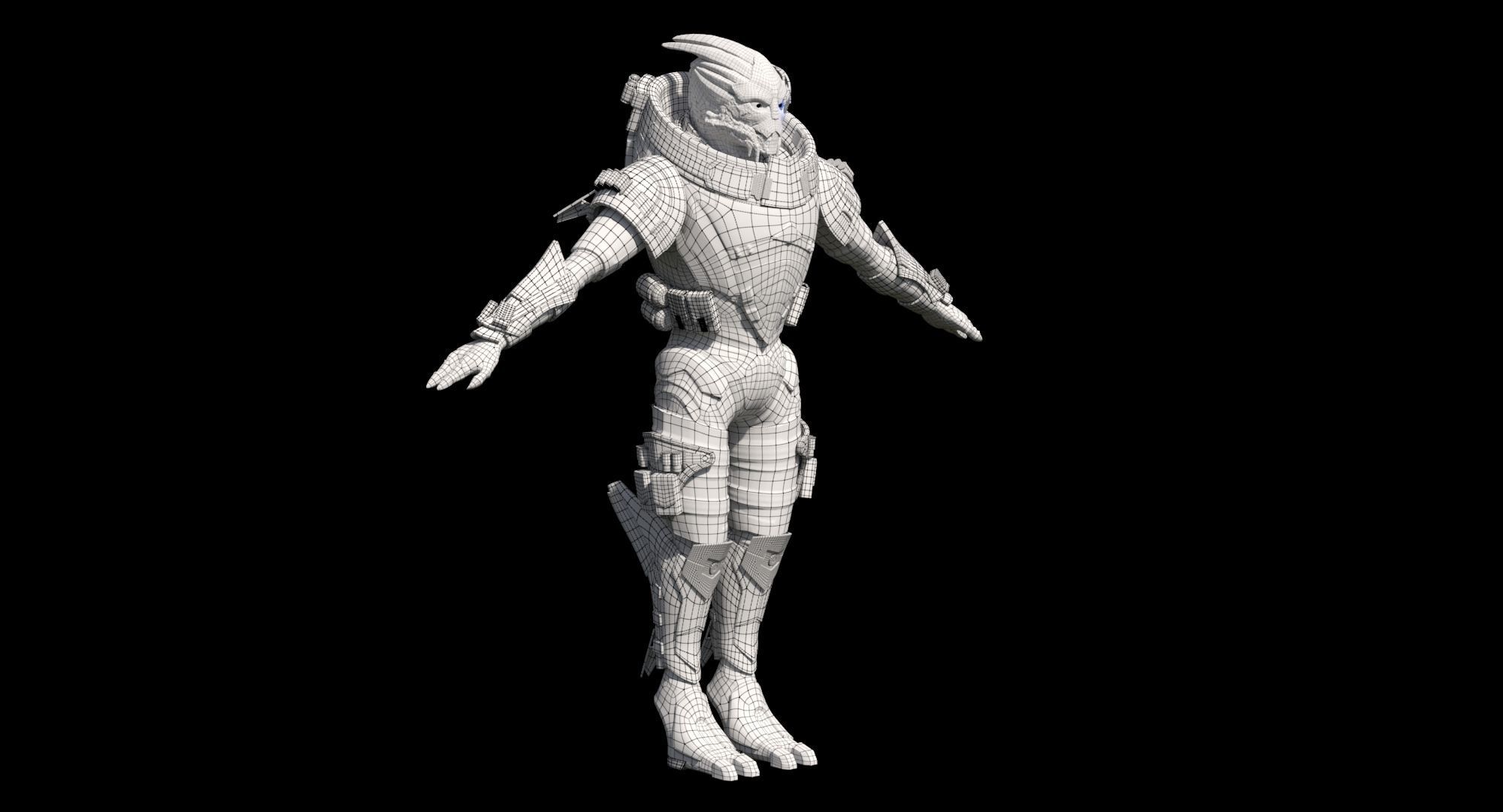 MASS EFFECT - Garrus Vakarian with Black Widow Rifle 3D model_22