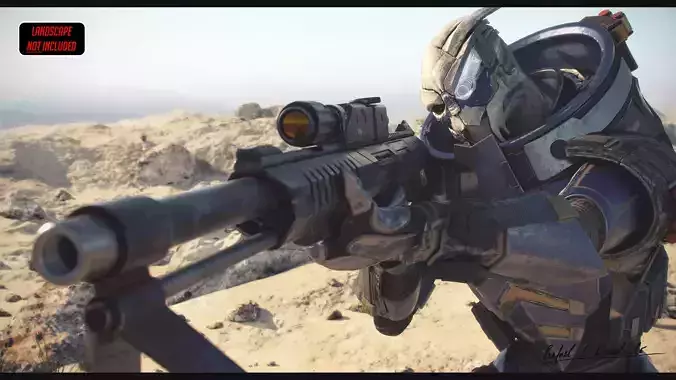 MASS EFFECT - Garrus Vakarian with Black Widow Rifle 3D model