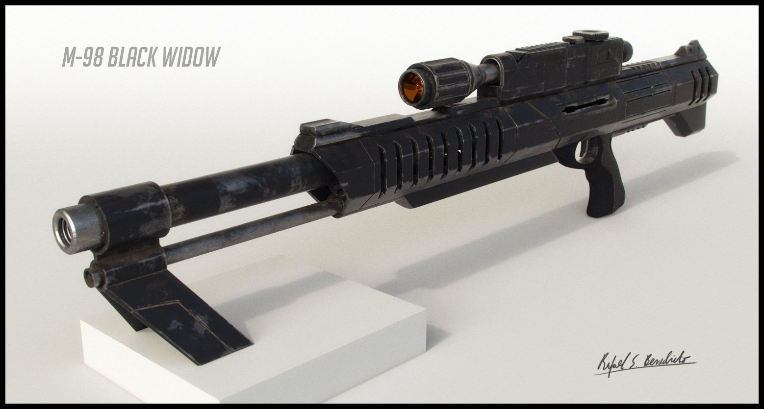 MASS EFFECT - Garrus Vakarian with Black Widow Rifle 3D model_11