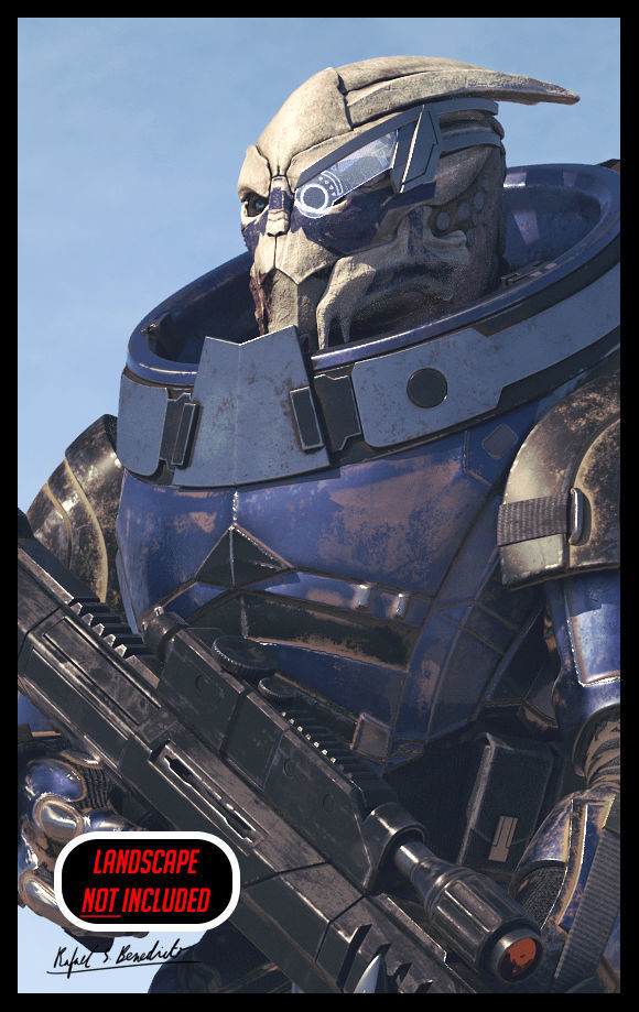 MASS EFFECT - Garrus Vakarian with Black Widow Rifle 3D model_8