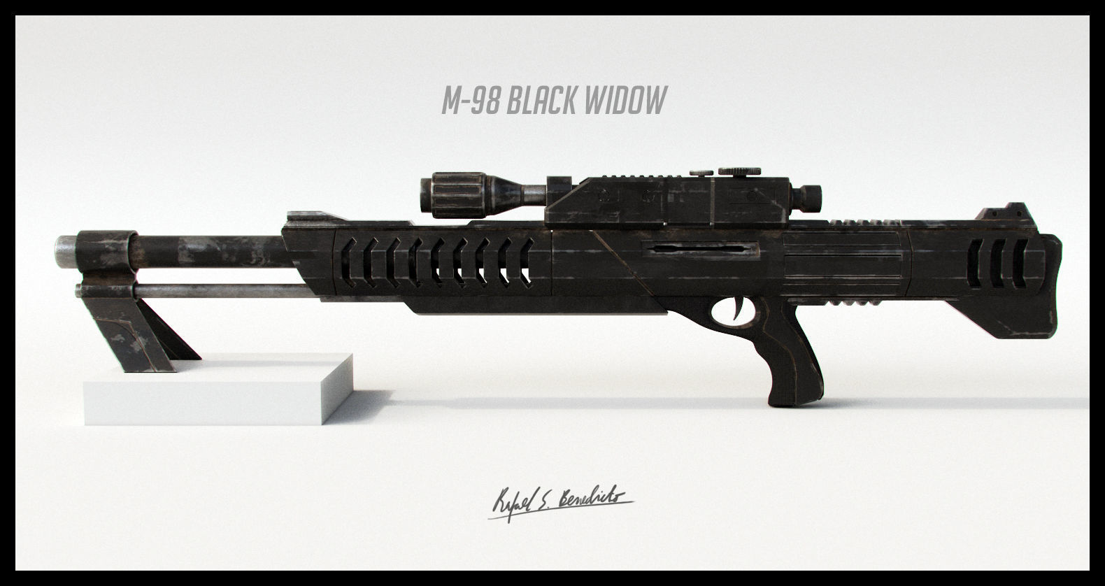MASS EFFECT - Garrus Vakarian with Black Widow Rifle 3D model_9