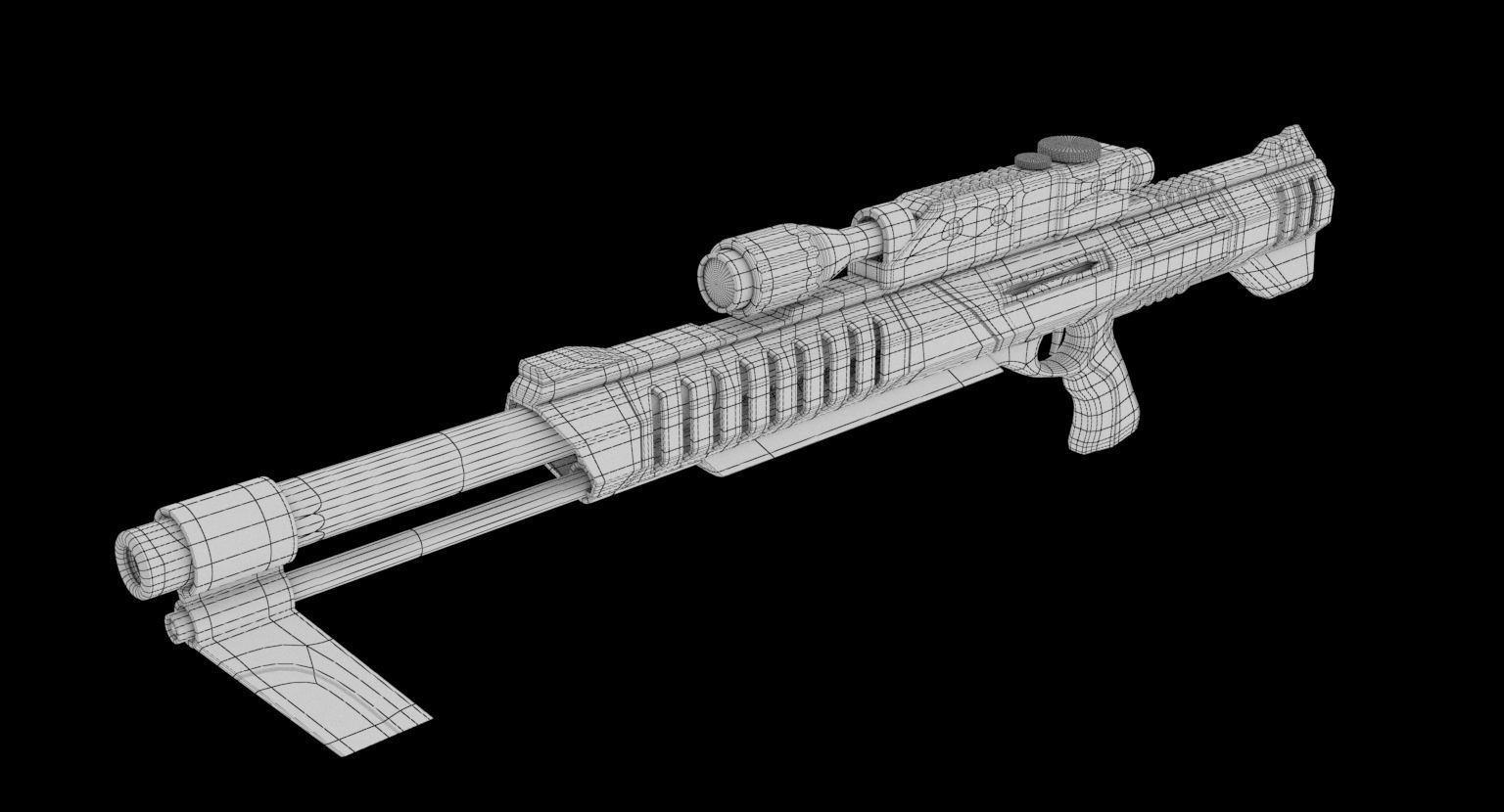 MASS EFFECT - Garrus Vakarian with Black Widow Rifle 3D model_28