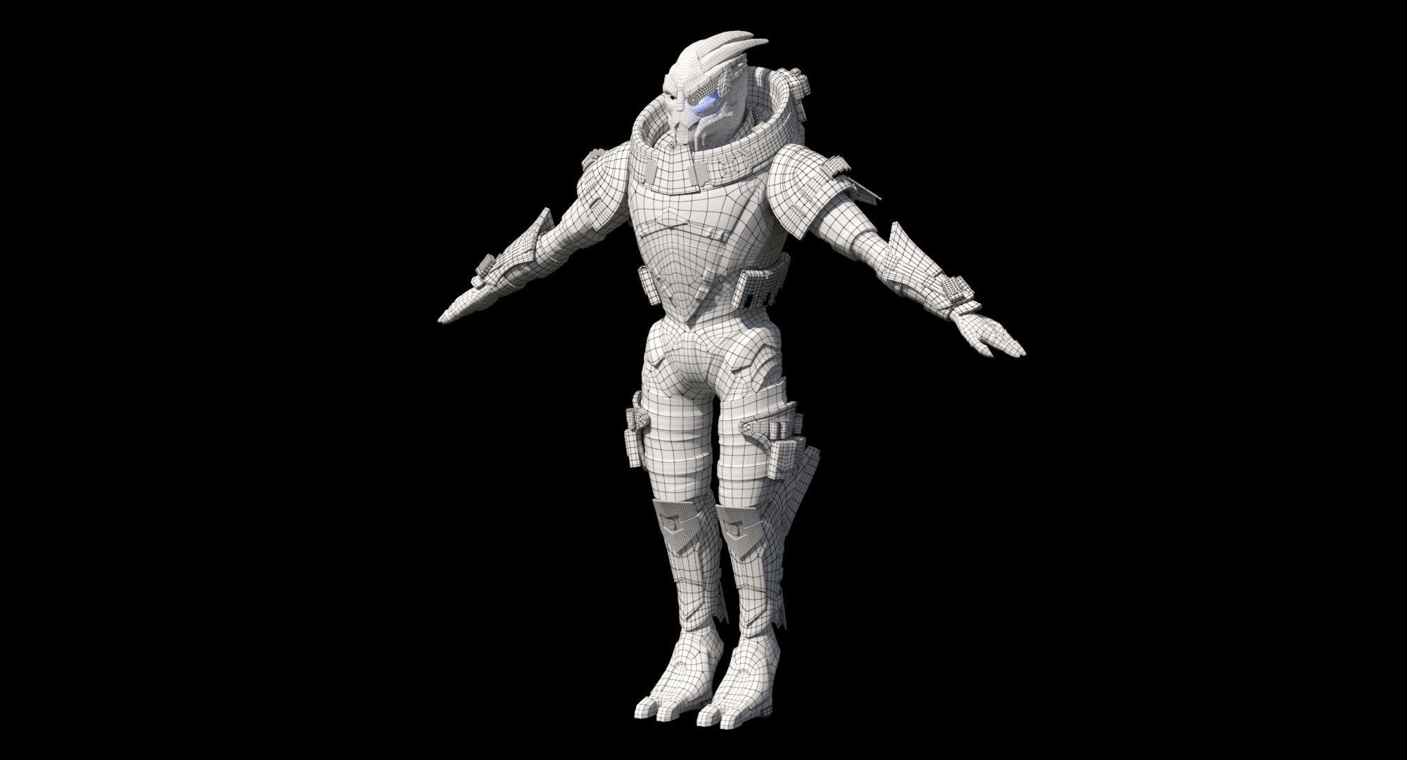 MASS EFFECT - Garrus Vakarian with Black Widow Rifle 3D model_21