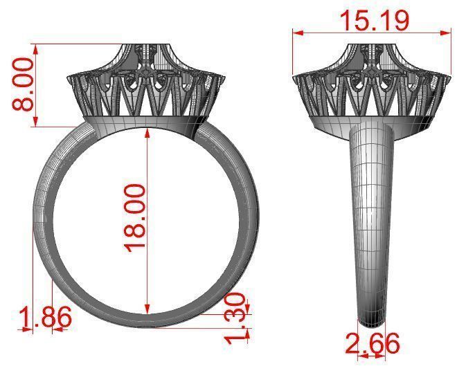 Snowflake Ring 3D print model_8