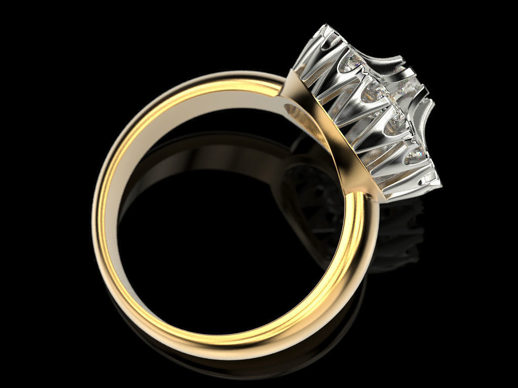 Snowflake Ring 3D print model_5