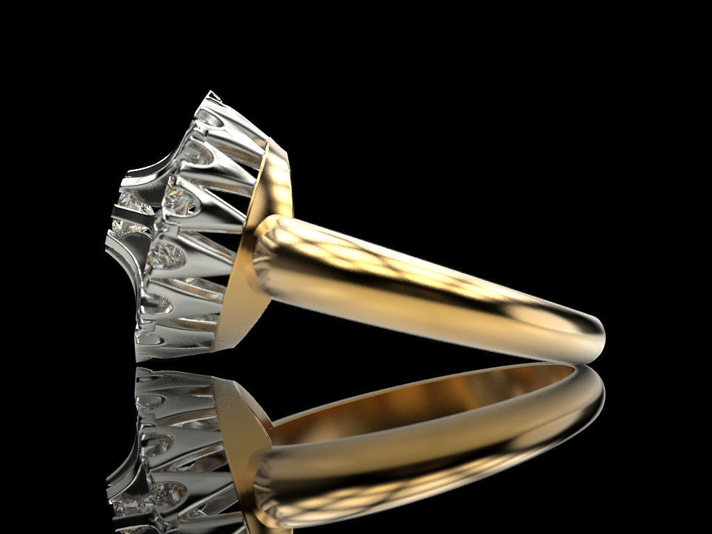 Snowflake Ring 3D print model_4