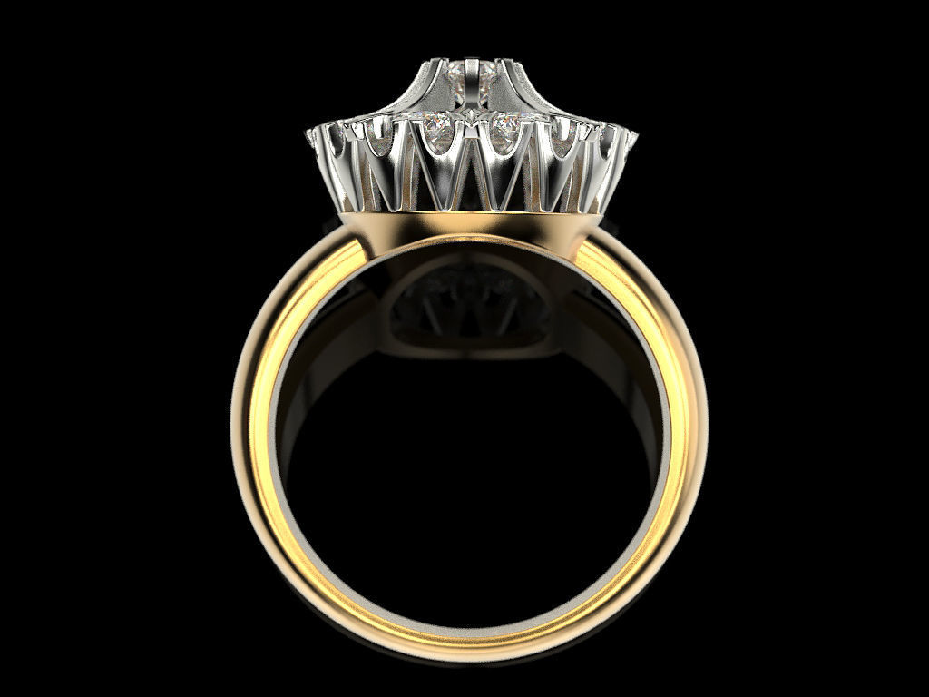 Snowflake Ring 3D print model_6