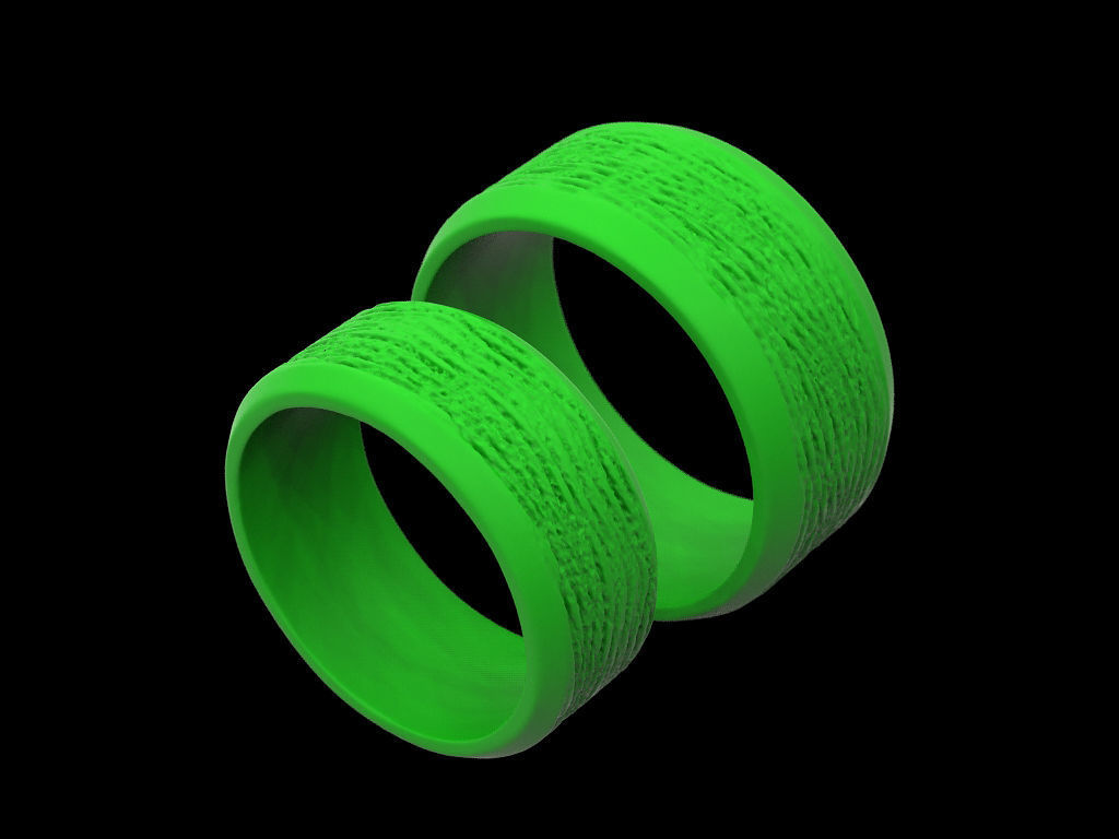 Wedding rings with a texture 3D print model_6