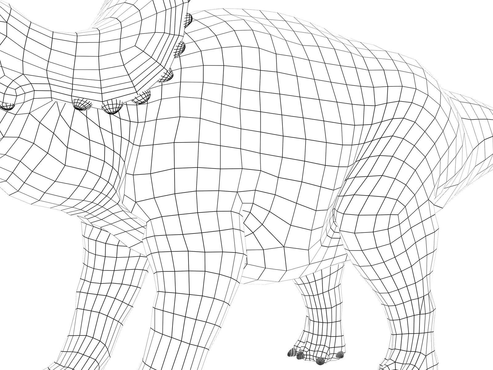 triceratops dinosaur Low-poly 3D model_9