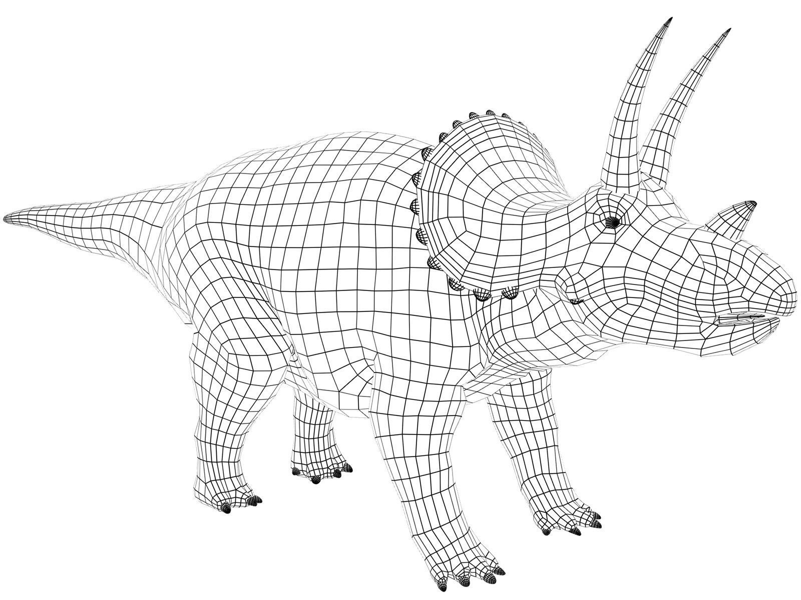 triceratops dinosaur Low-poly 3D model_7