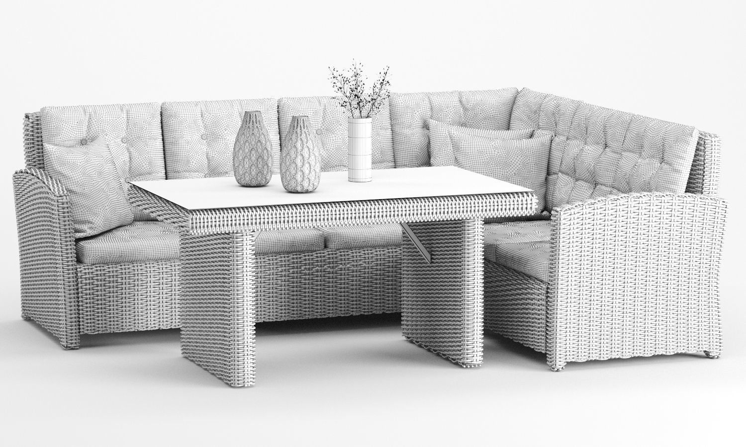 Latina Outdoor Rattan CornerSofa Set 3D model_9
