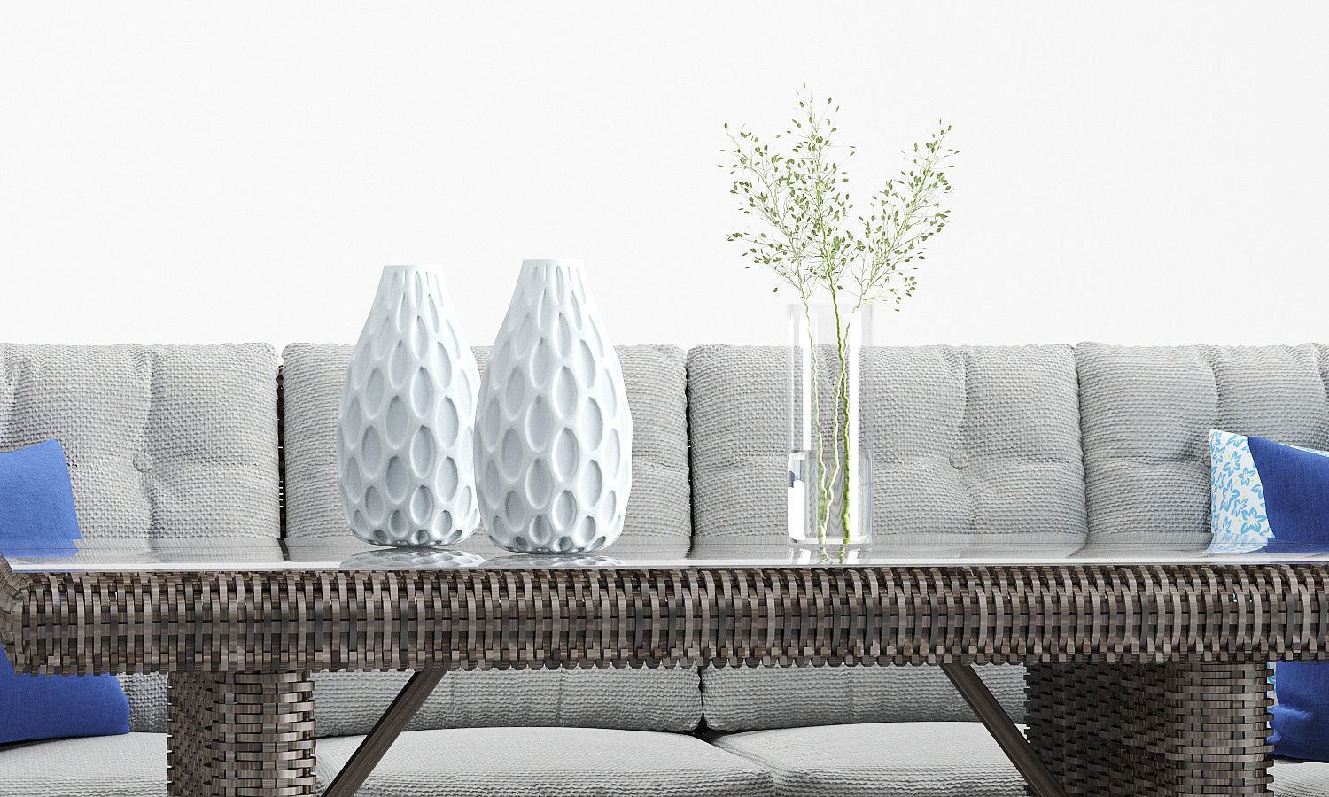 Latina Outdoor Rattan CornerSofa Set 3D model_1