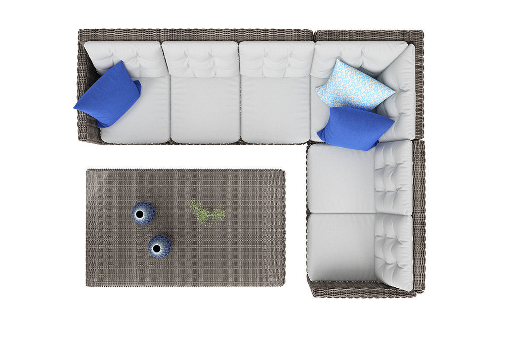 Latina Outdoor Rattan CornerSofa Set 3D model_7