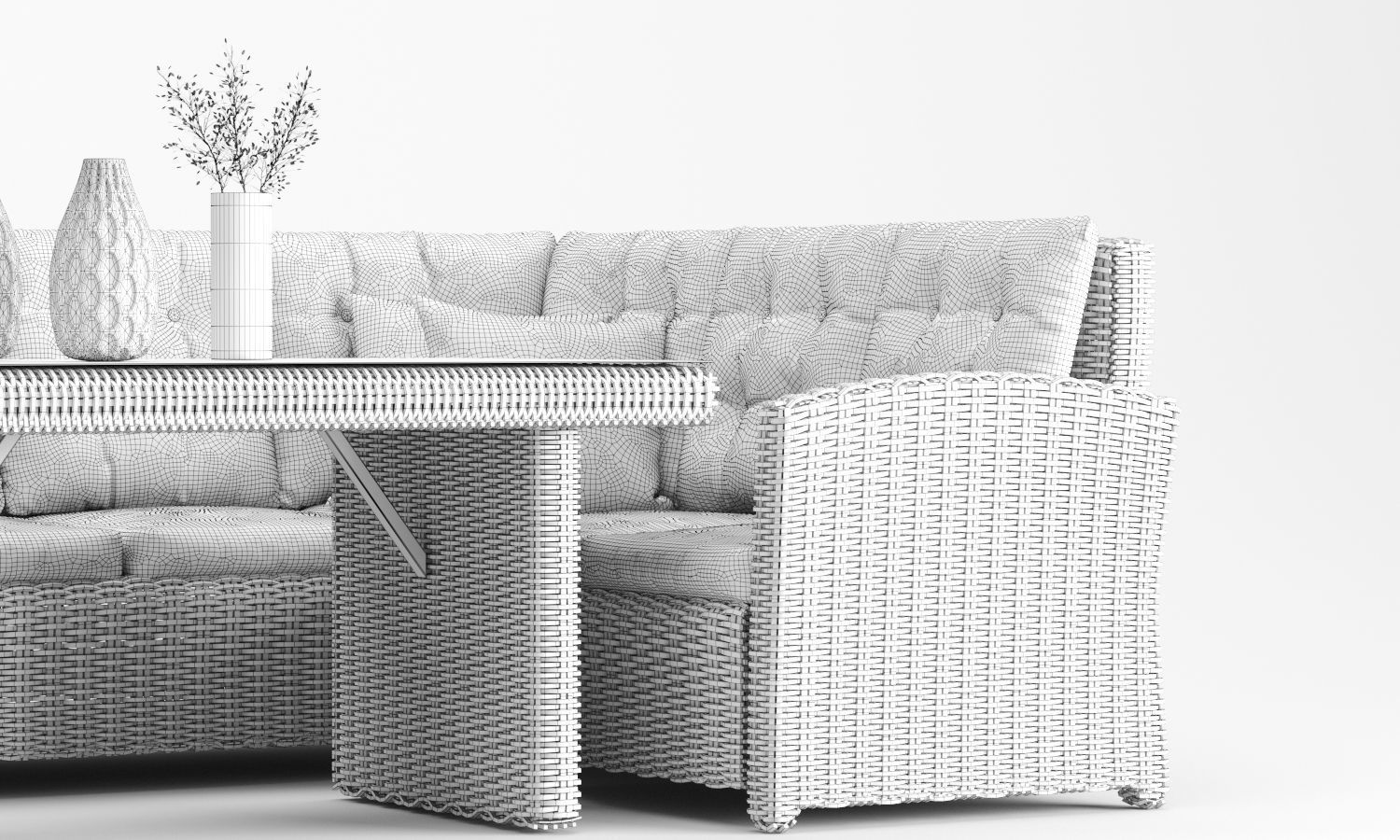 Latina Outdoor Rattan CornerSofa Set 3D model_11