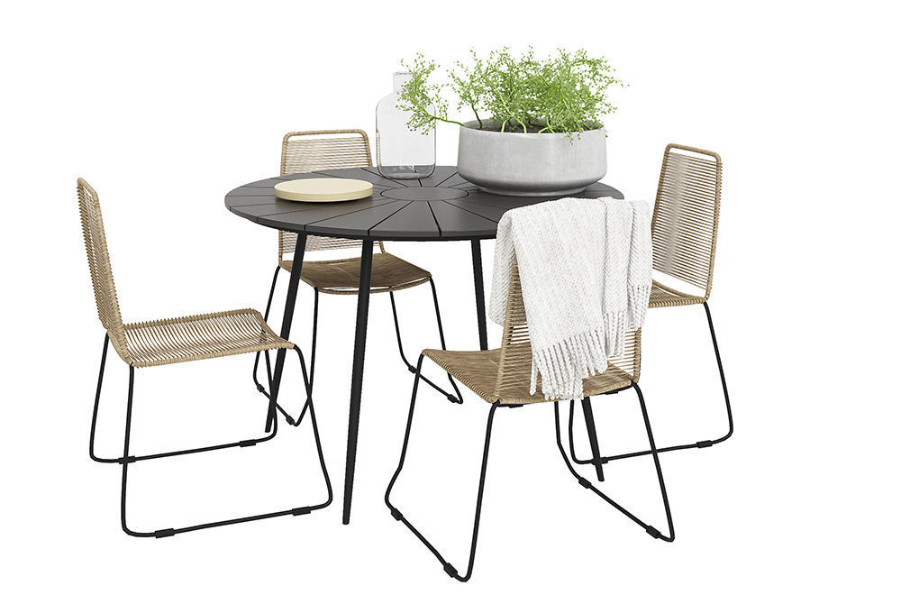 Prato Outdoor table with four Joy chairs