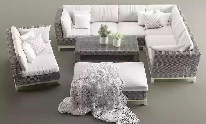 Vicenza Outdoor Furnitures Set 3D model