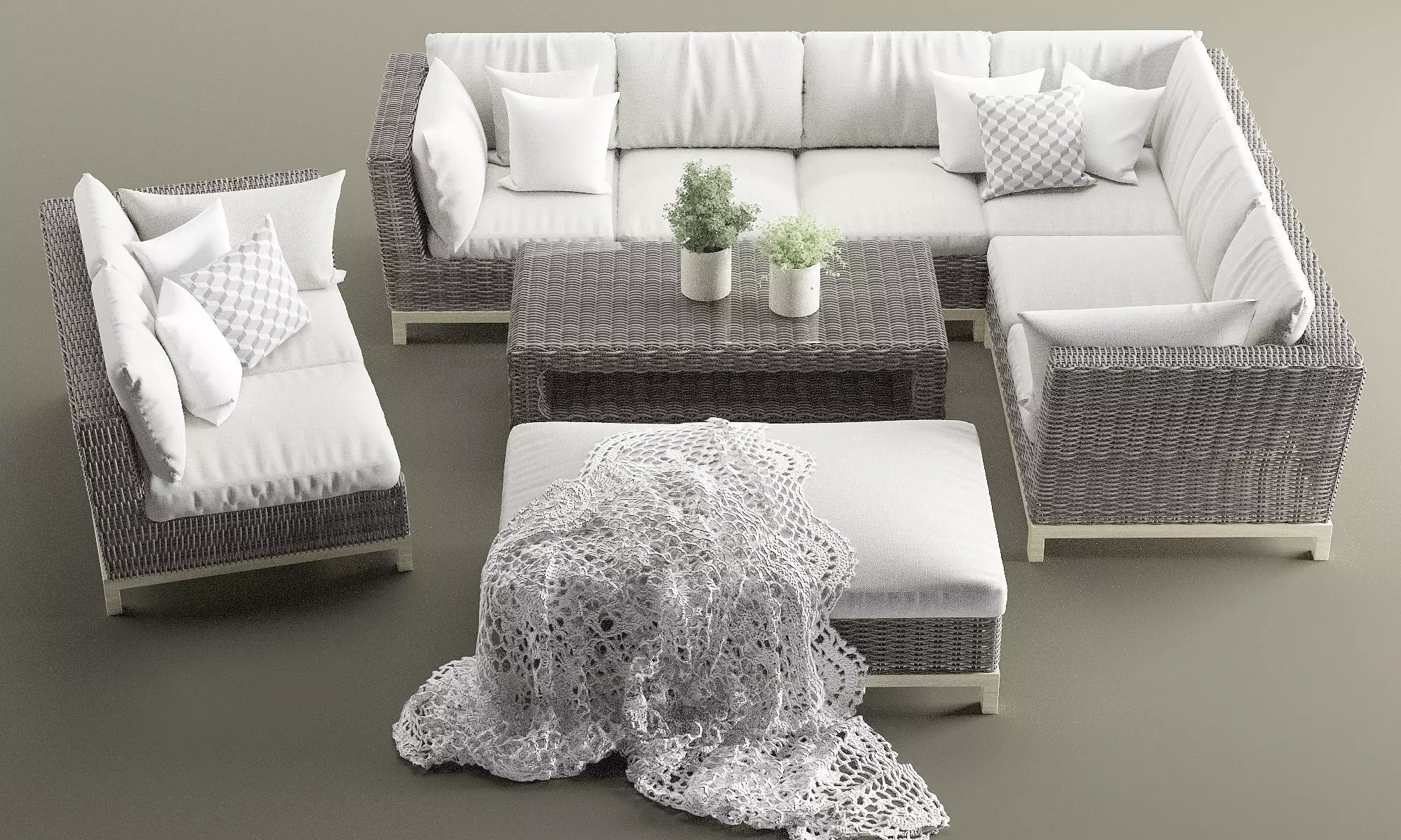 Vicenza Outdoor Furnitures Set 3D model_0