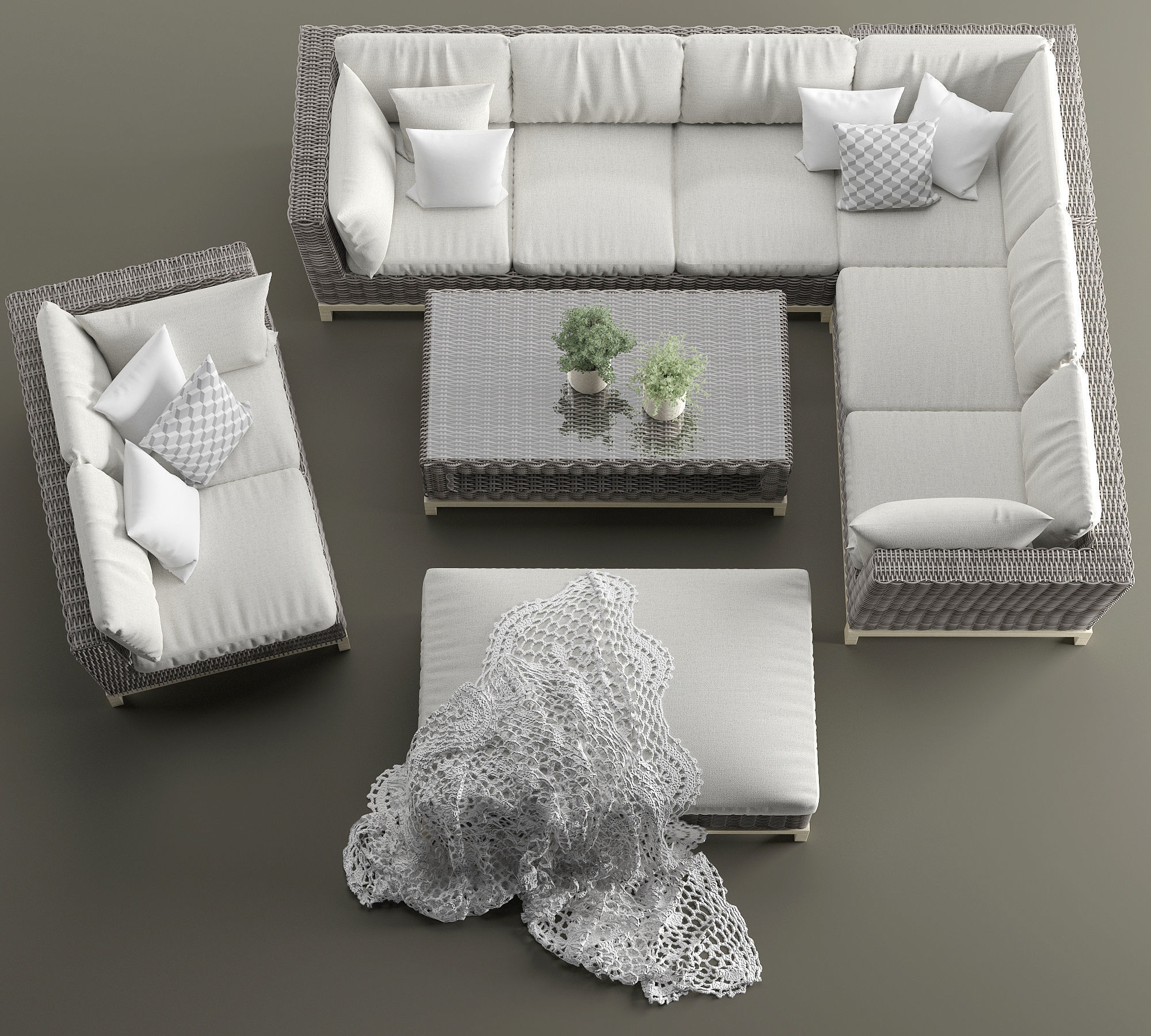 Vicenza Outdoor Furnitures Set 3D model_2