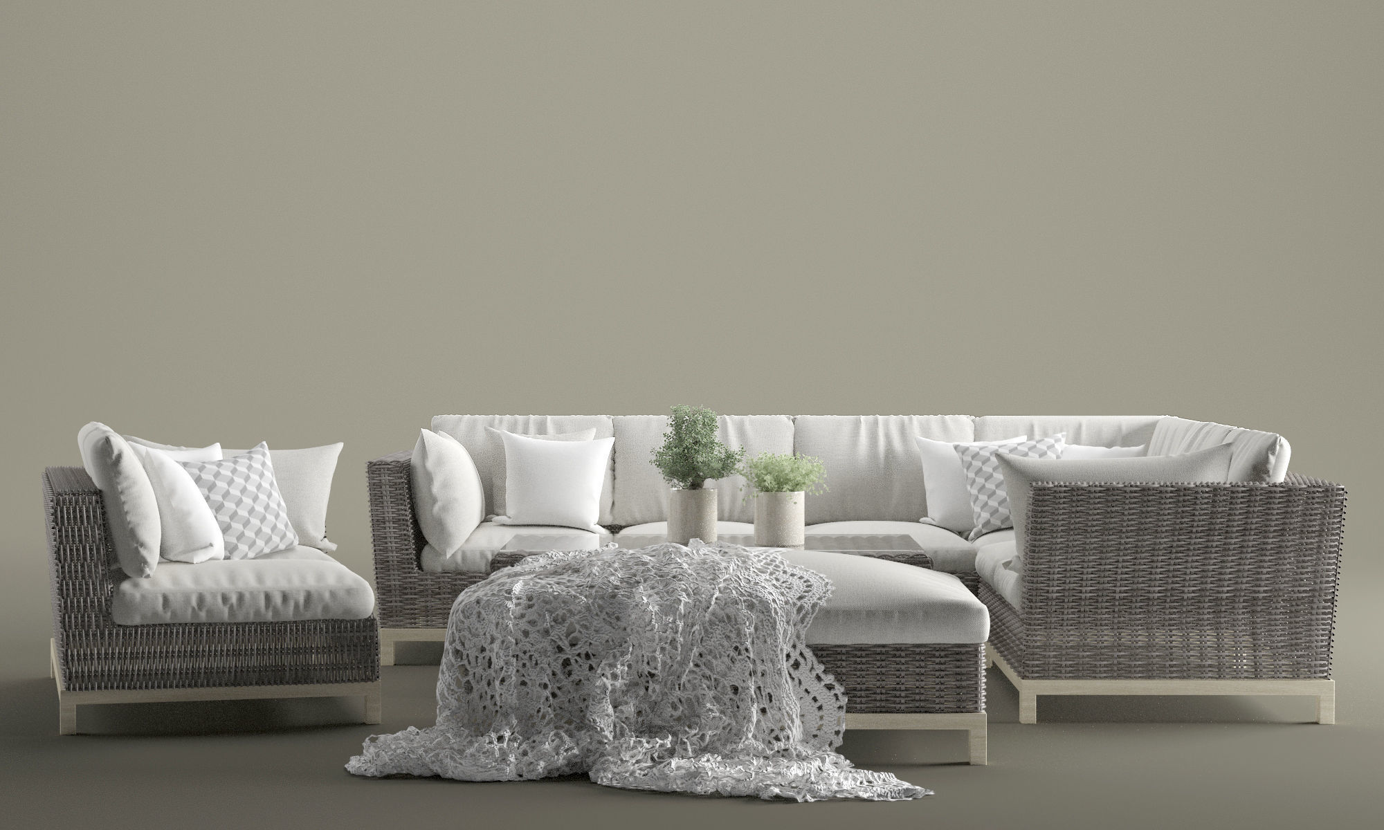Vicenza Outdoor Furnitures Set 3D model_3
