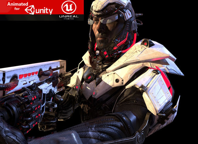 CosmoTrooper robot Low-poly 3D model