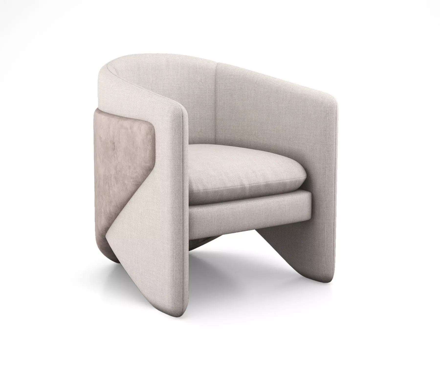 Thea chair by West elm 3D model_0