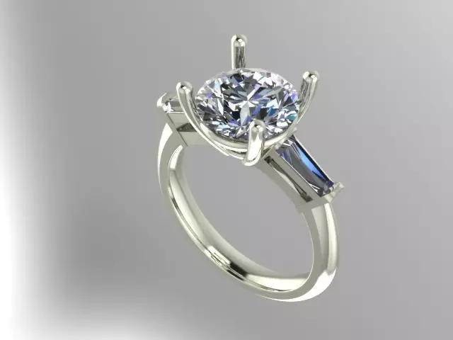 solitaire engagement ring 3D print model_0