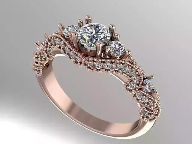 vintage engagement ring 3D print model